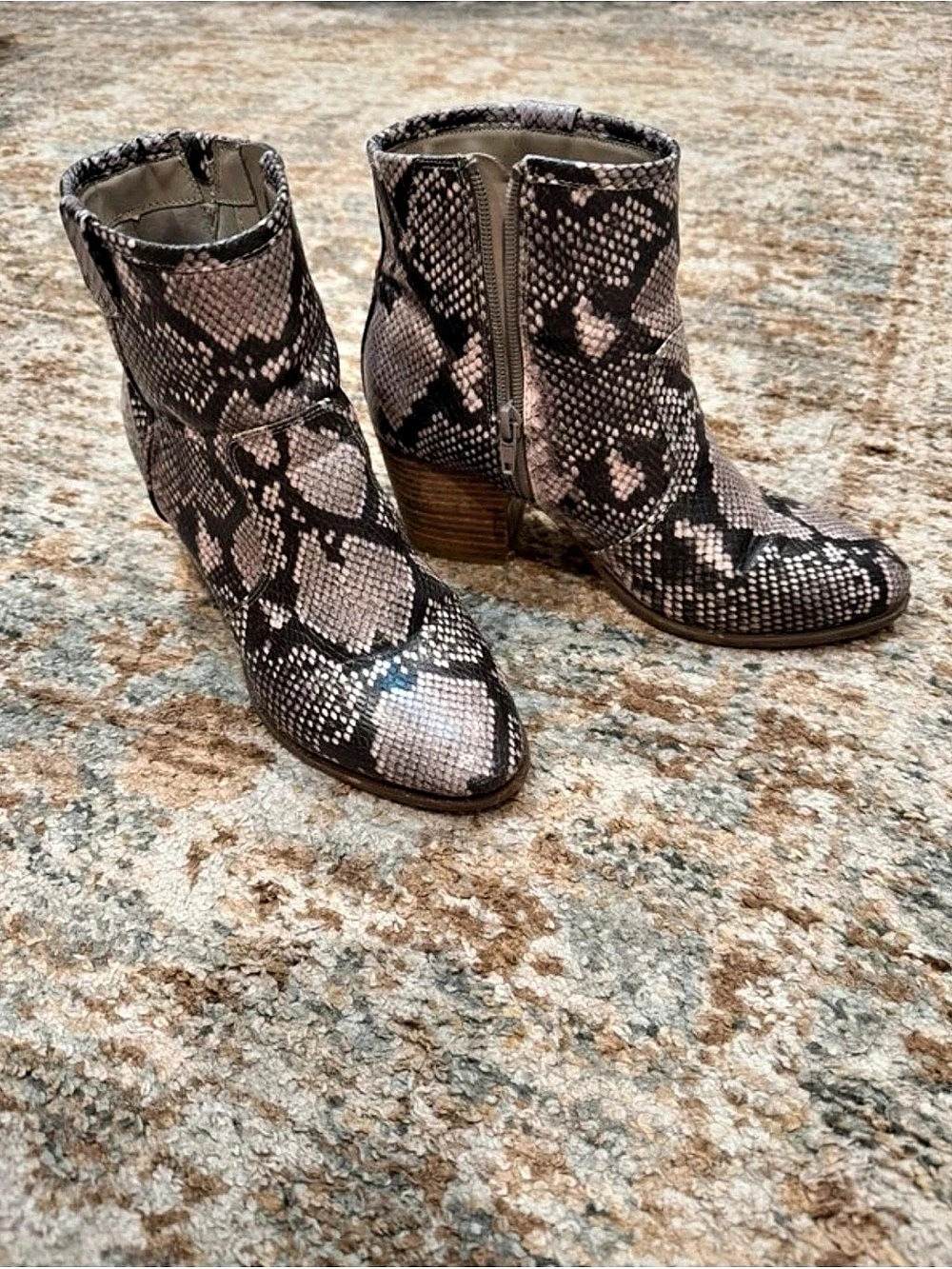 Carlos by Carlos Santana Snake Print Ankle Boots US 7M